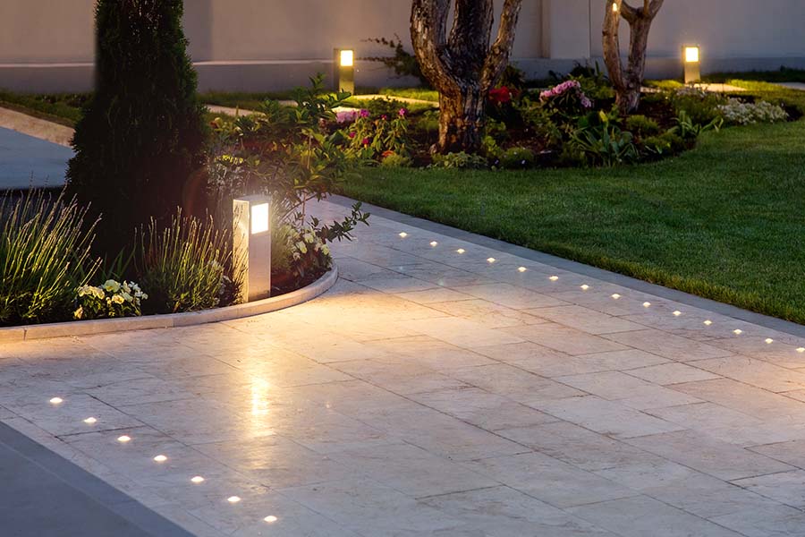 Installed energy efficient outdoor lighting