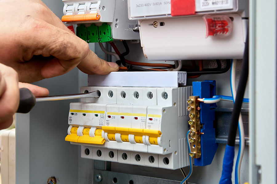 Electrical service upgrade in progress